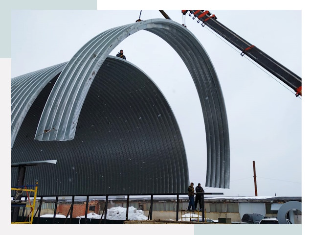 Полукруглые ангары в Балашове